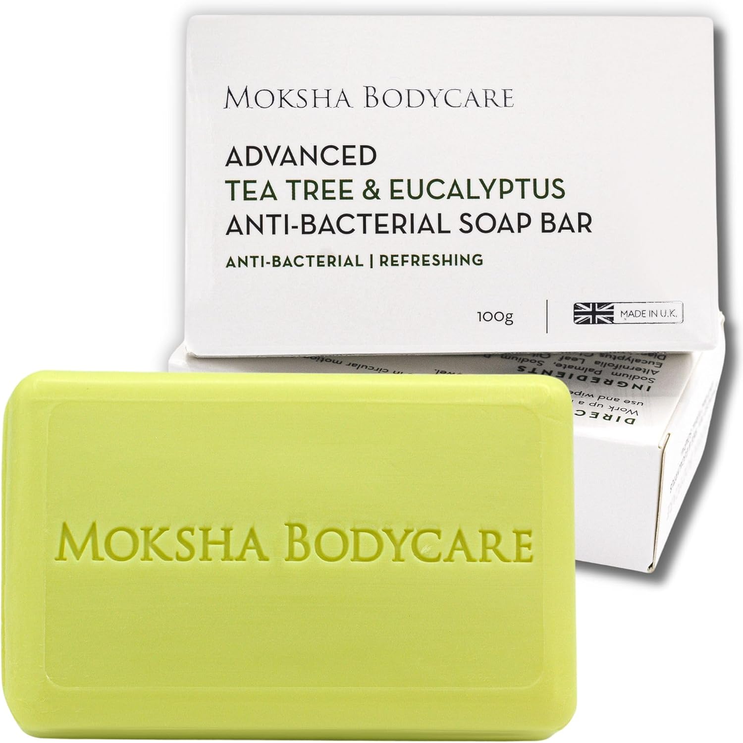 Tea Tree and Eucalyptus Soap Bar - [Made In U.K] Anti Acne Body Wash for Men Women Sensitive Skin Tea Tree Antifungal Soap Mens Face and Body Soap Bar for Acne Spots Blackheads- 100g