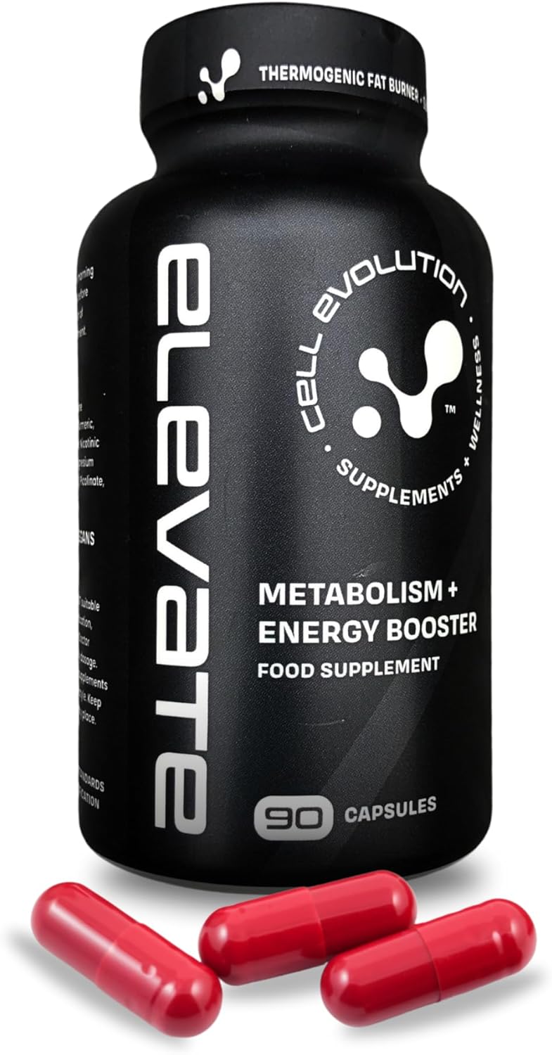Cell Evolution Elevate, Thermogenic Fat Burners for Men & Women, Turmeric, Green Tea Extract, Cayenne Pepper, Diet Metabolism Booster, Weight Loss Supplement, 90 Capsules