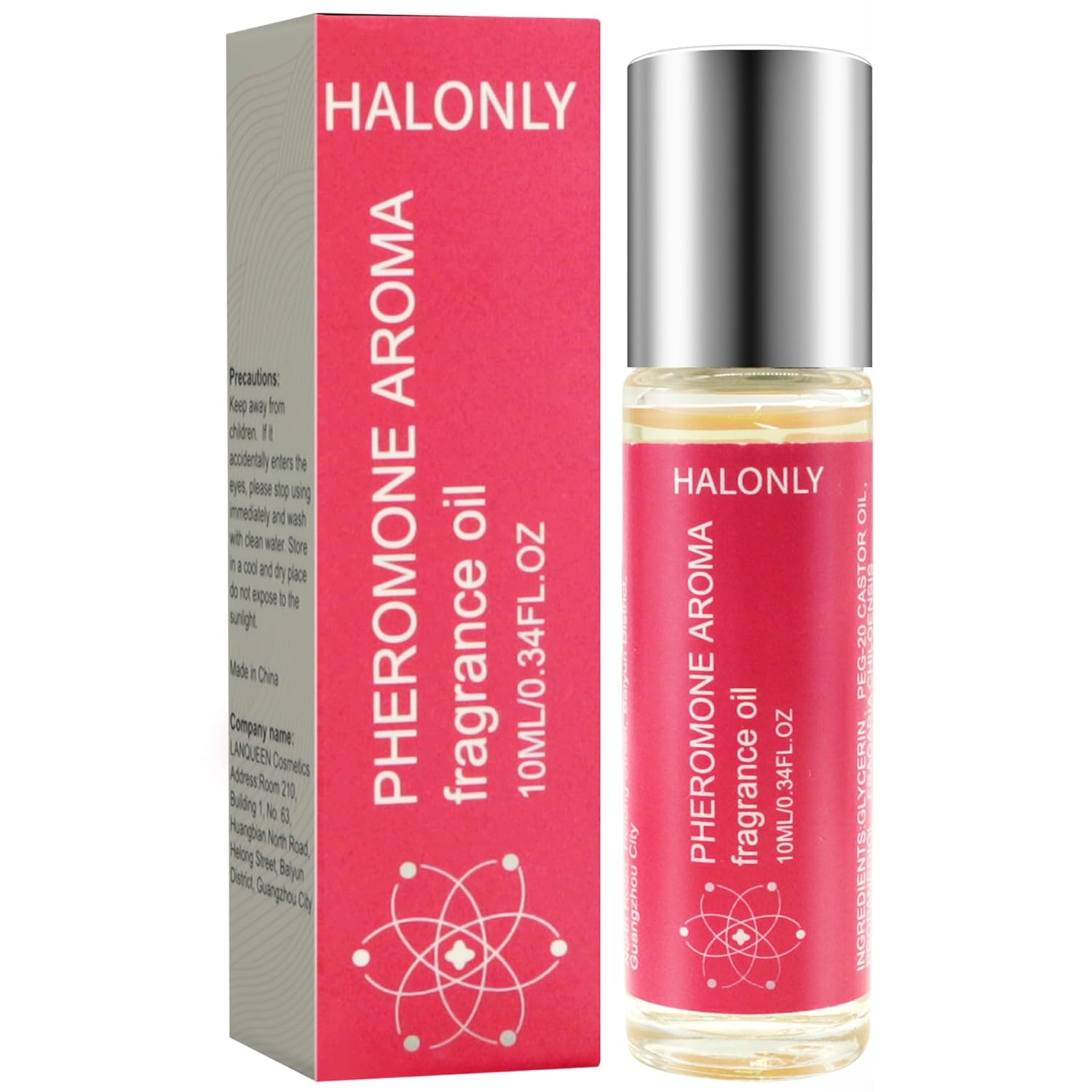 Roll-On Pheromone Perfume for Women, rollerball perfume, travel perfume, clean perfume Long-Lasting Pheromone-Infused Essential Oil - 0.34 fl.oz (10mL)
