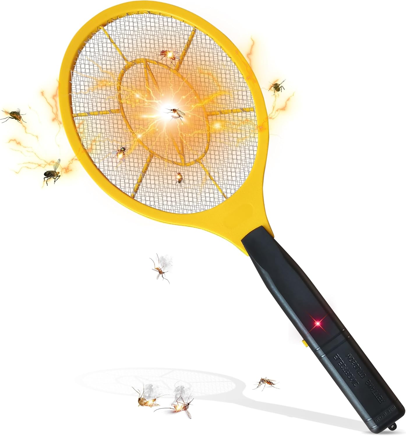 BELREZ Electric Fly Zapper - Electronic Bug Zapper with Protective net Layer - Pest Control Mosquito and Insect Catcher Racket - Electric Fly Swatter - Handy Killer Racket for Indoor and Outdoor