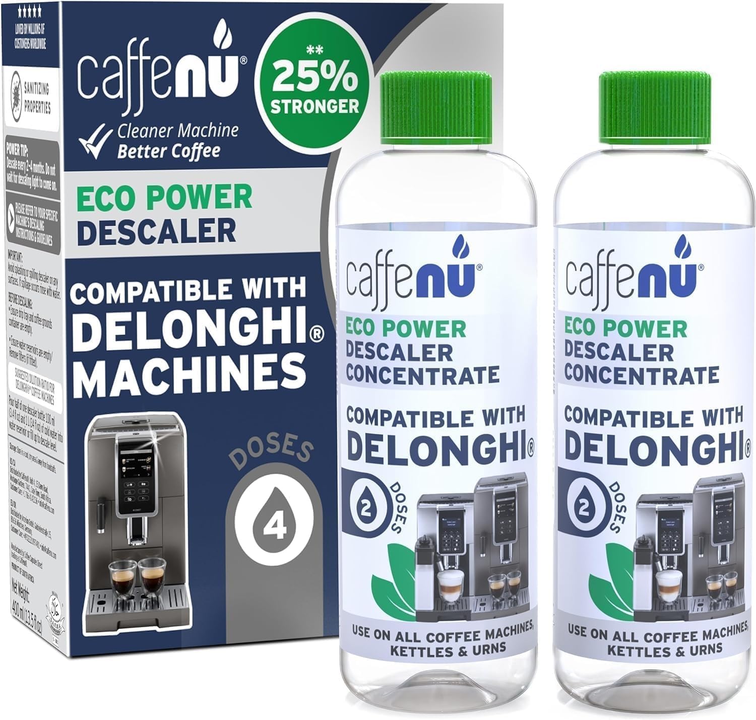 Delonghi Compatible Descaling Kit. 400ml Delonghi Descaler Solution. Removes Limescale and Provides Hotter Coffee. 2-4 Months Supply