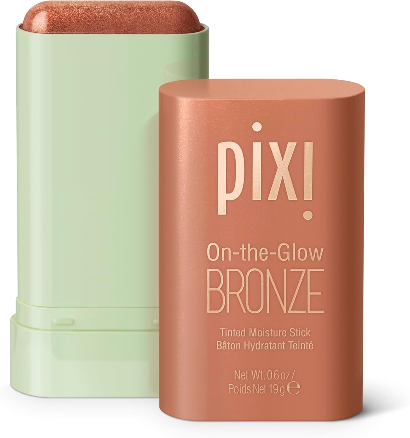 Pixi On-The-Glow Bronze - Richglow, Hydrating Tinted Moisture Bronzer Stick With Ginseng, Aloe Vera & Fruit Extracts, For Cheeks & Lips, 19G 0.6Oz, Paraben-Free