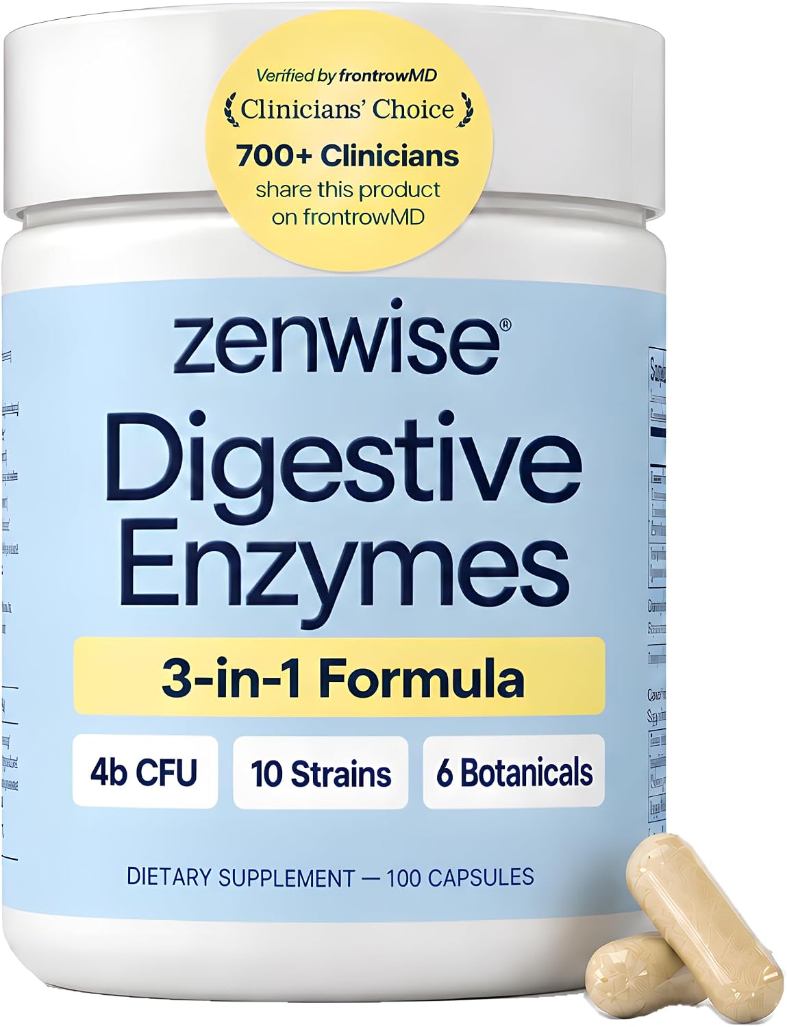 Zenwise Health Digestive Enzymes, Probiotics, for Gut Health Bloat - 100 CT