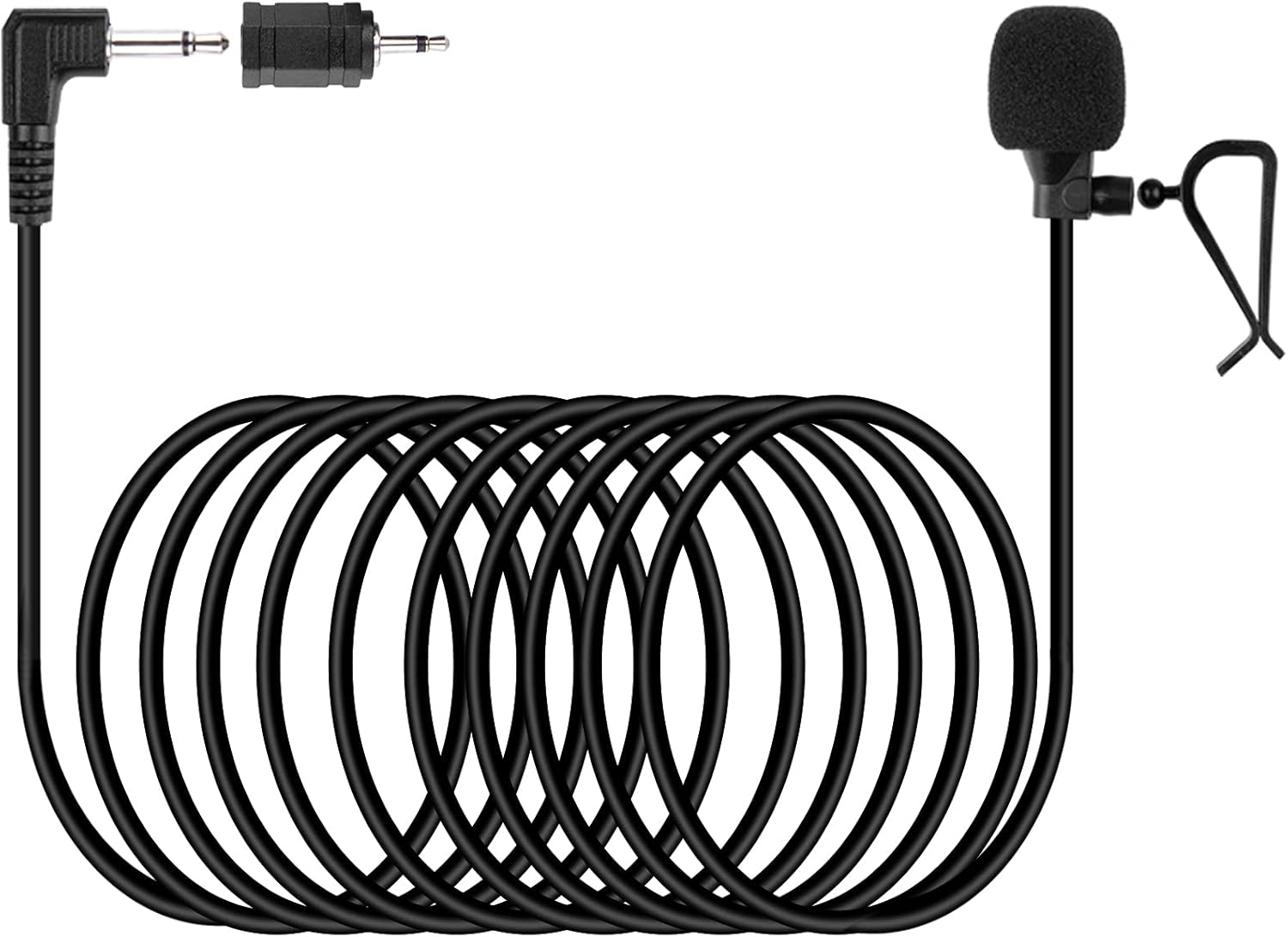 weishan 3.5mm Car Microphone 16ft External Assembly Mic Replacement for Boss JVC Sony Pioneer Vehicle Head Unit Enabled Stereo Radio CD GPS DVD with 2.5mm Adapter