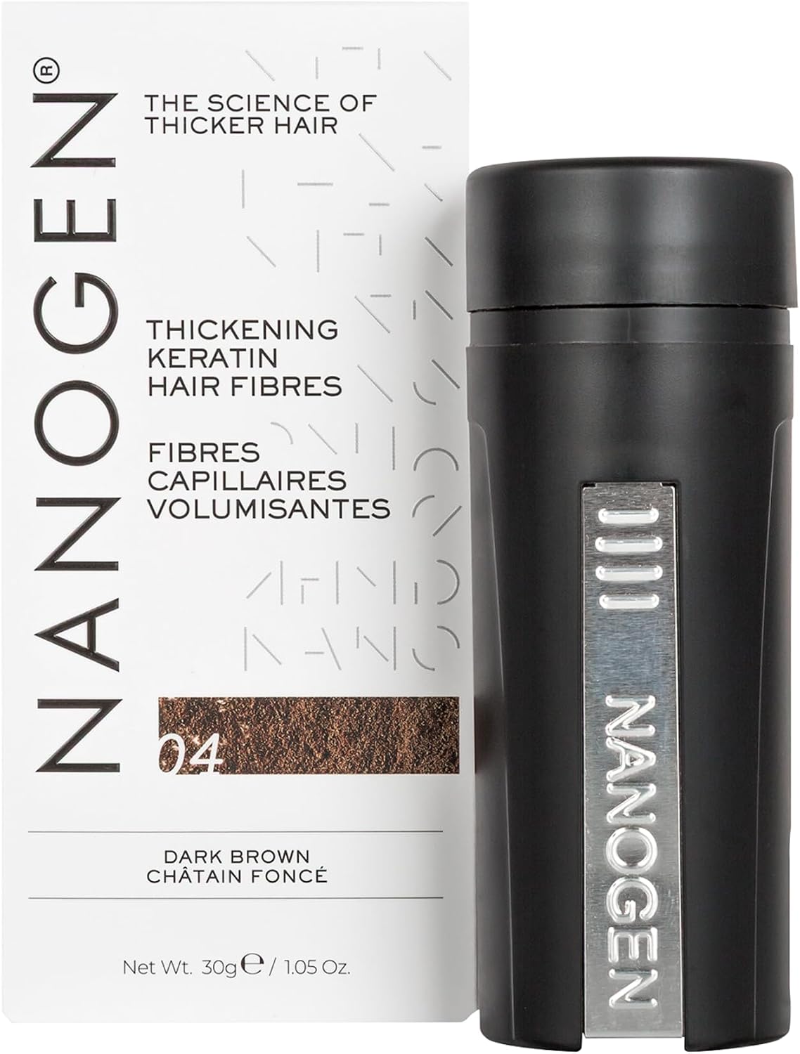 Nanogen Hair Fibres Dark Brown, Root Touch Up, 30g