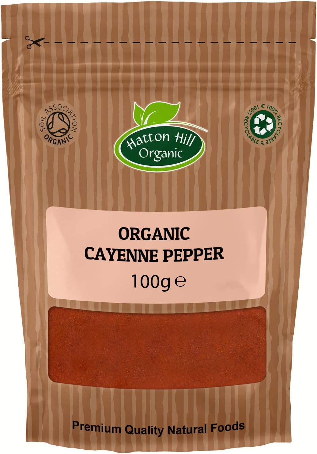 Organic Cayenne Pepper 100g by Hatton Hill | Cayenne Pepper Rich, Deliciously Warm, Smoky Aroma, Make it an Appealing Addition to Many Dishes.