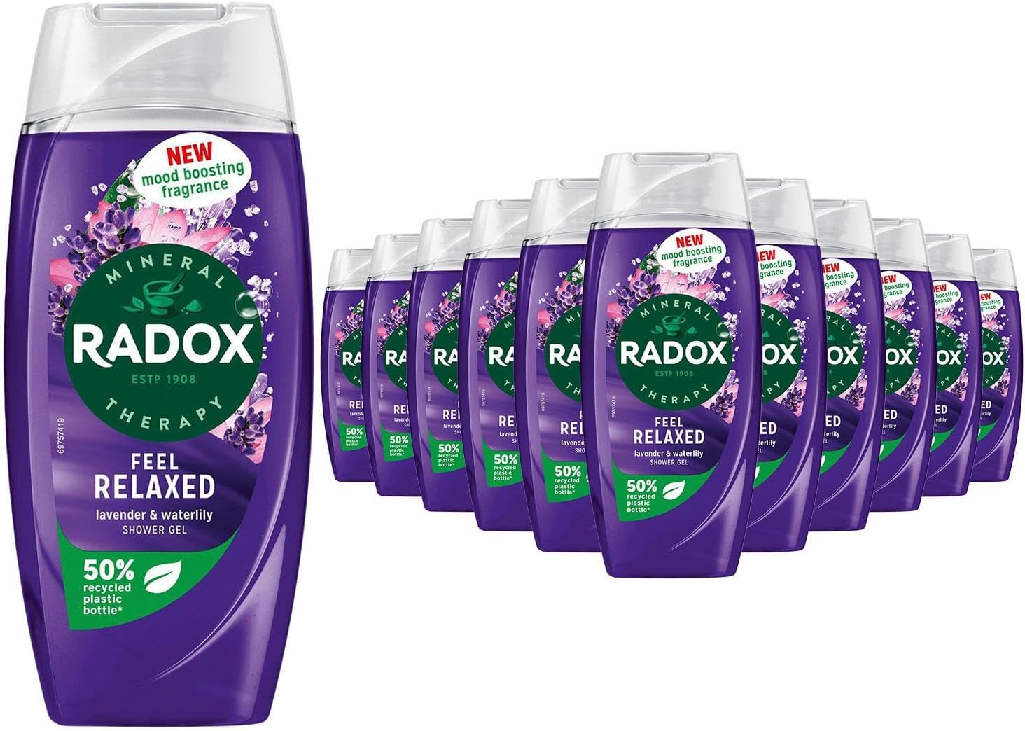Radox Mineral Therapy Shower Gel Blended with Minerals, and Mood Boosting Scents for Refreshing and Relaxing Shower Experience Bulk Buy (225ml, Pack of 12, Peppermint and Key Lime)