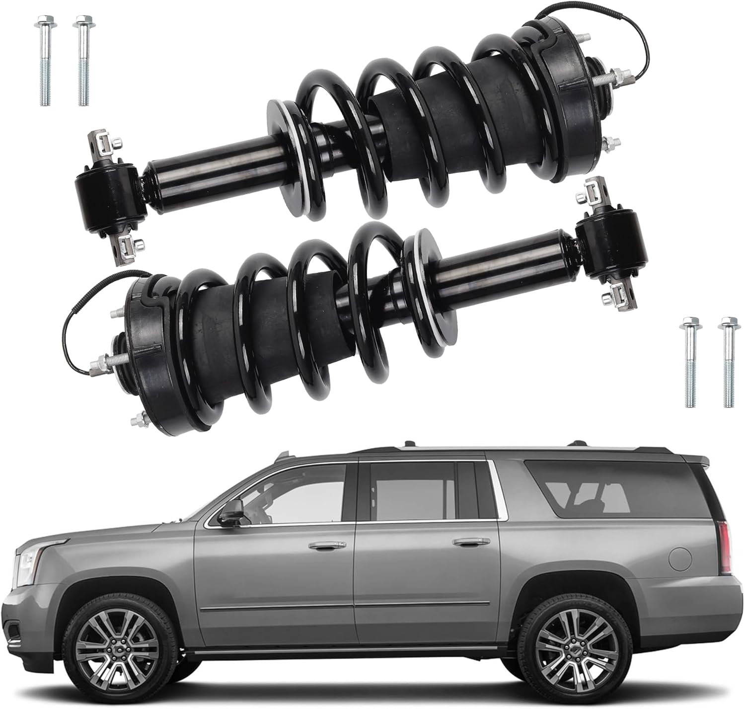 Dasbecan 2Pcs Front Struts Shock Assembly Absorber w/Magnetic with spring Compatible with 2015-2020 Cadillac Escalade Chevy Suburban Tahoe GMC Yukon XL Sierra 1500 Replace# 84176631 23312167