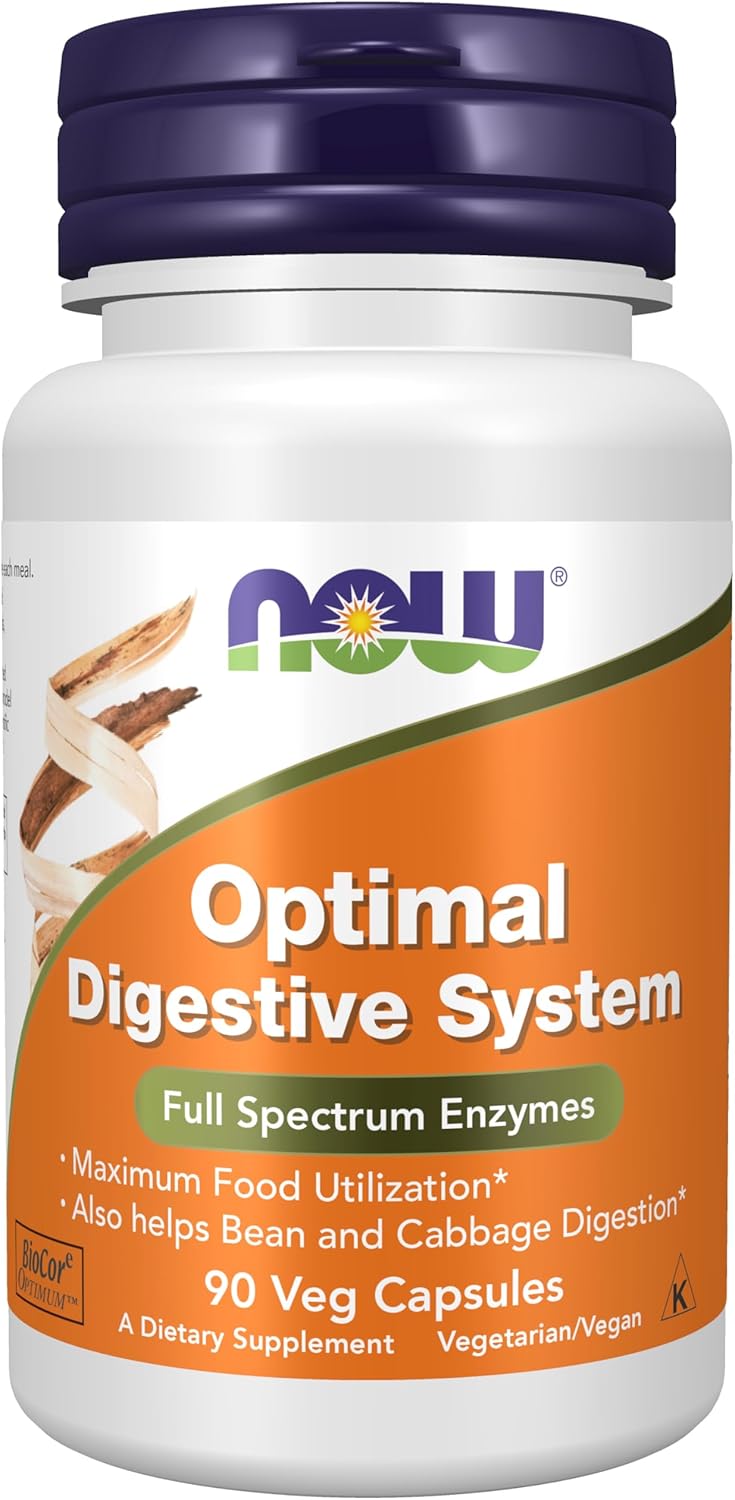 NOW Foods Supplements, Optimal Digestive System, Full Spectrum Enzymes, 90 Veg Capsules