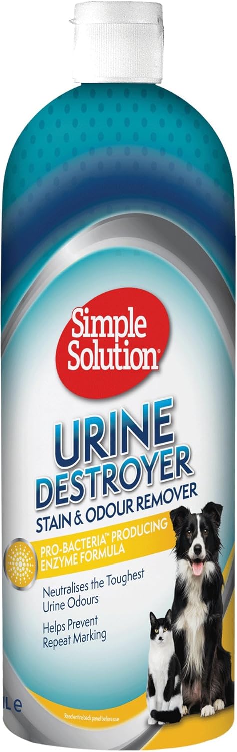 Simple Solution Urine Destroyer Enzymatic Cleaner, Pet Stain and Odour Remover with Pro-bacteria Cleaning Power - 4 x 1Ltrs