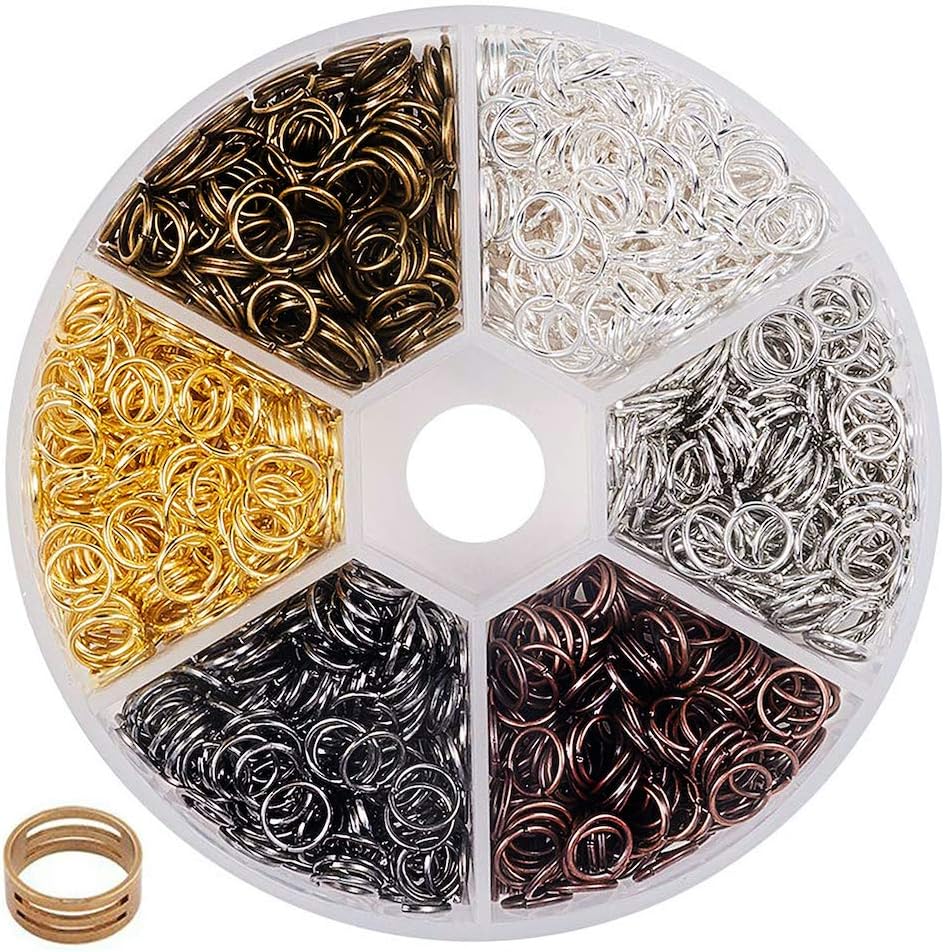 BEADNOVA 6mm Jump Rings for Keychains Assorted Colors Open Jump Rings for Jewelry Making (900Pcs)