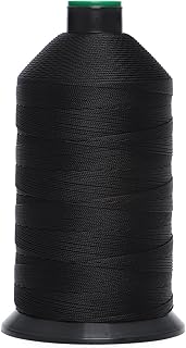 Extra Strong Bonded Nylon Thread #277 Tex270 – 16 OZ, 1500yds, Versatile Stitching Solution for Leather, Upholstery, Canvas Repair and More (Black)