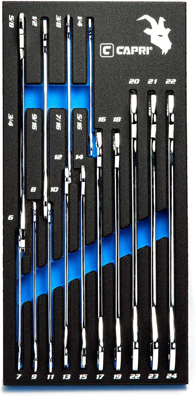 Capri Tools Super-Thin Open End Wrench Set (Master Set), CP11850-14MST, Silver