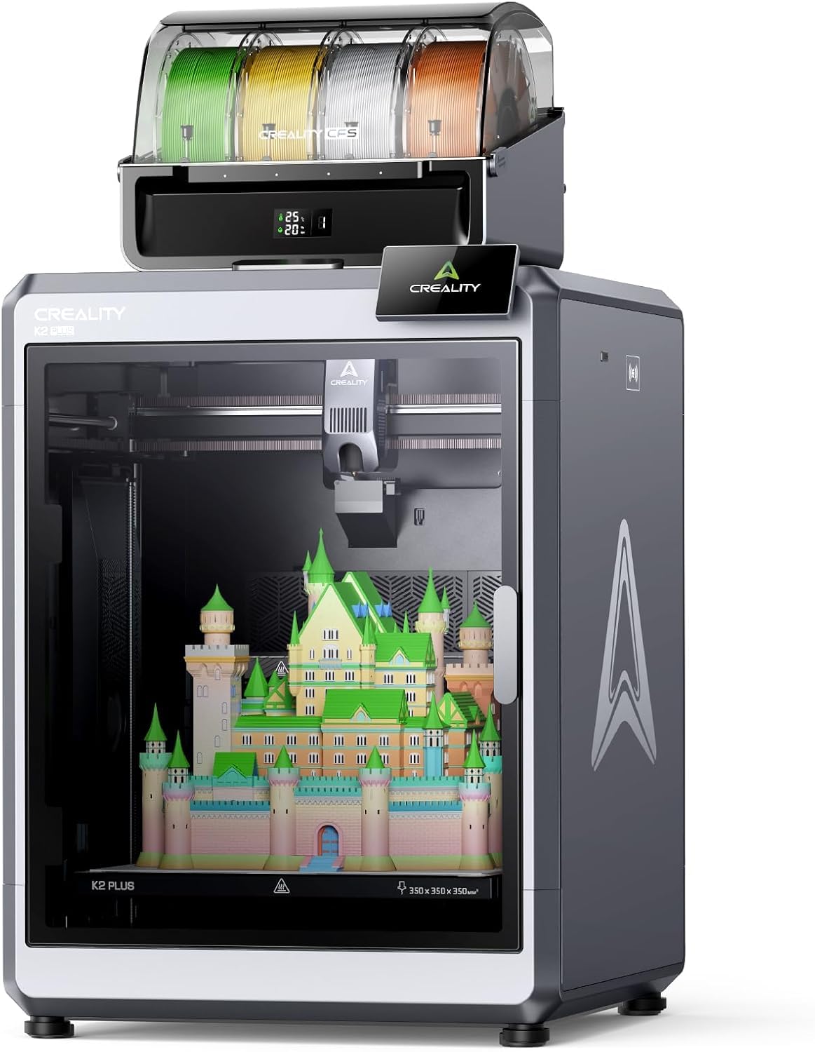 Creality K2 Plus Combo 3D Printer Multi 16 Colors Printing,350 * 350 * 350mm Build Volume,Max 600mm/s Printing Speed, Full-auto Leveling, Next-Gen Direct Drive Extruder, Dual Al Camera, with New CFS