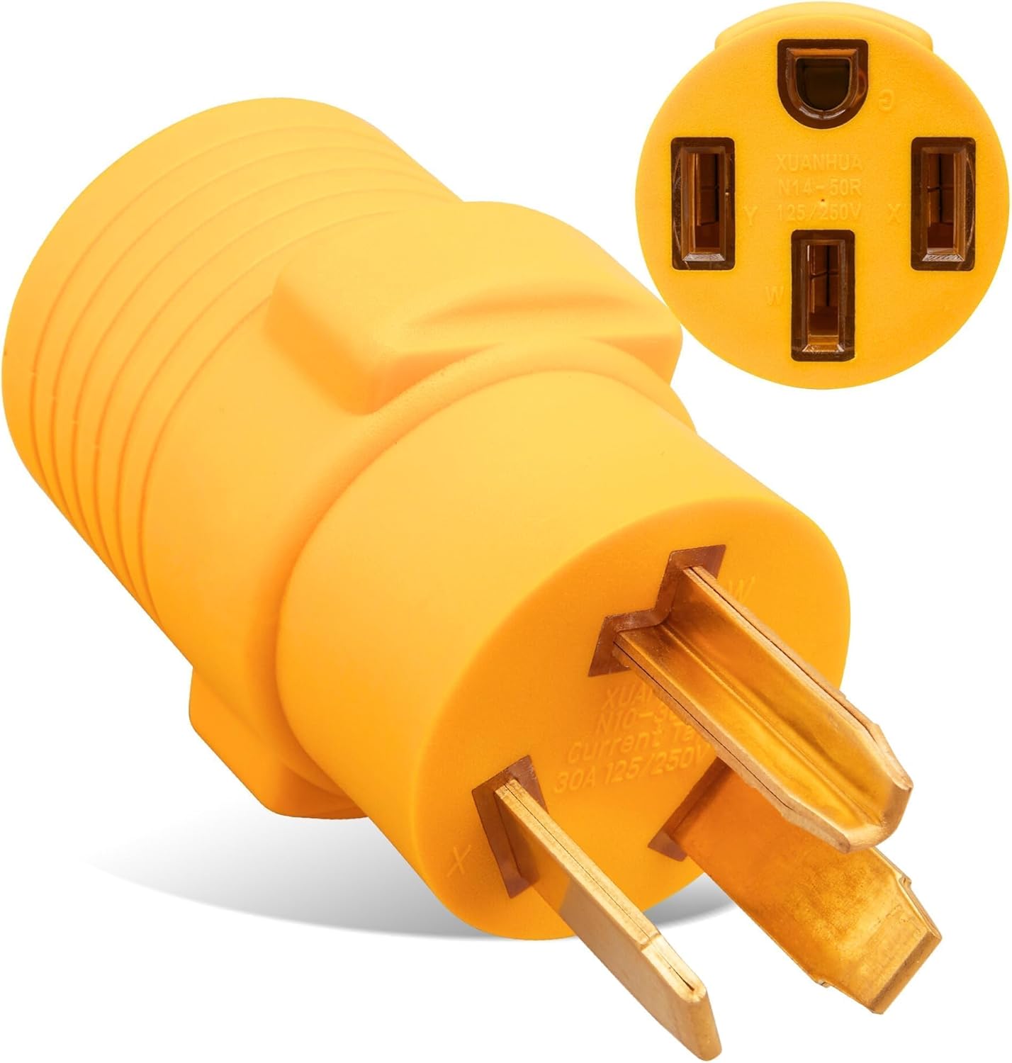 MECMO 3 Prong 30A Dryer to EV Charger, NEMA 10-30P to 14-50R Tesla EV Adapter for Electronic Vehicle Car Charging at 30 Amp Old Dryer Outlet, 3 Prong Dryer Plug to 50 Amp 4 Prong EV Outlet, Max 24Amp