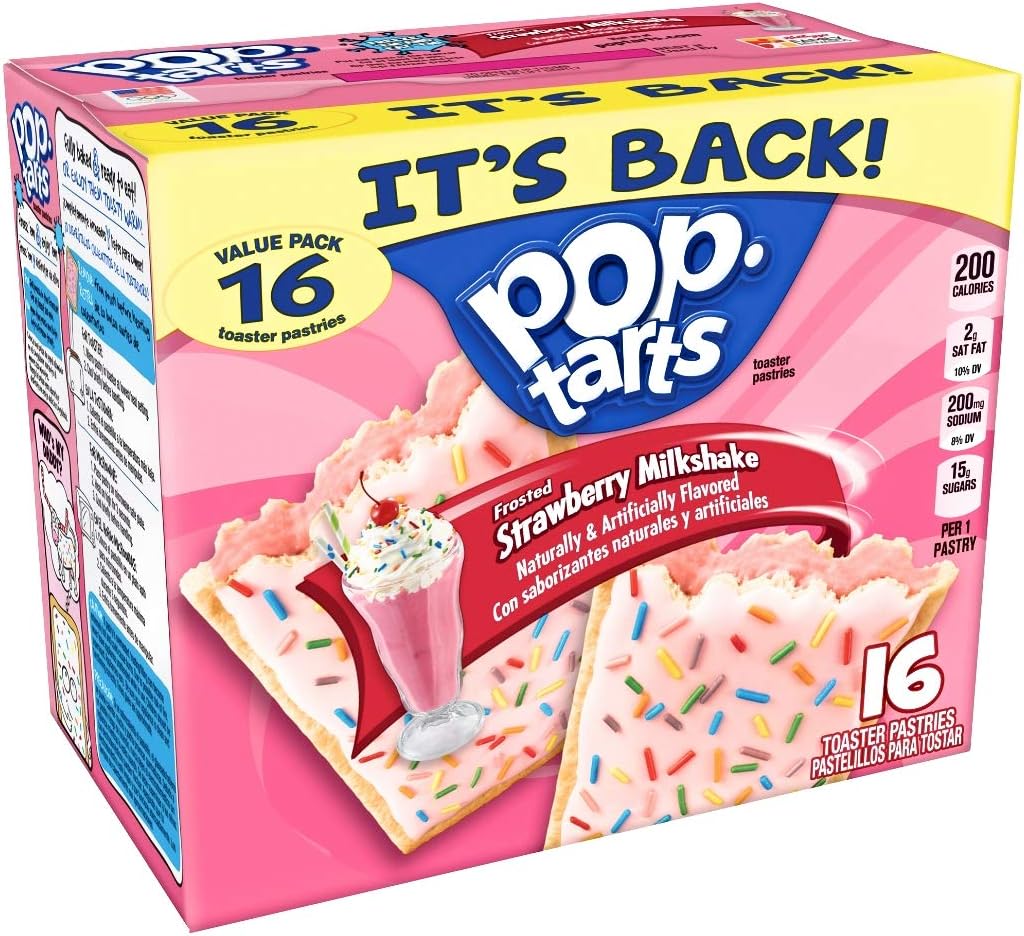 Kellogg's Pop-Tarts, Frosted Strawberry Milkshake, 28.2 oz, 16 Ct