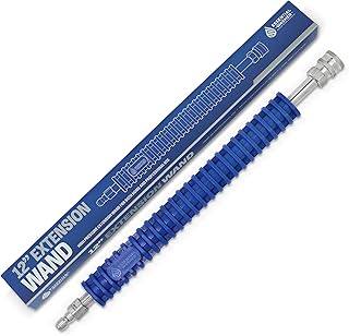 ESSENTIAL WASHER 12" Pressure Washer Extension Wand - Stainless Steel Power Washer Wand with Molded Grip - Short Pressure Washer Wand Replacement - Stainless Steel 1/4” QC Plug & Coupler Preinstalled