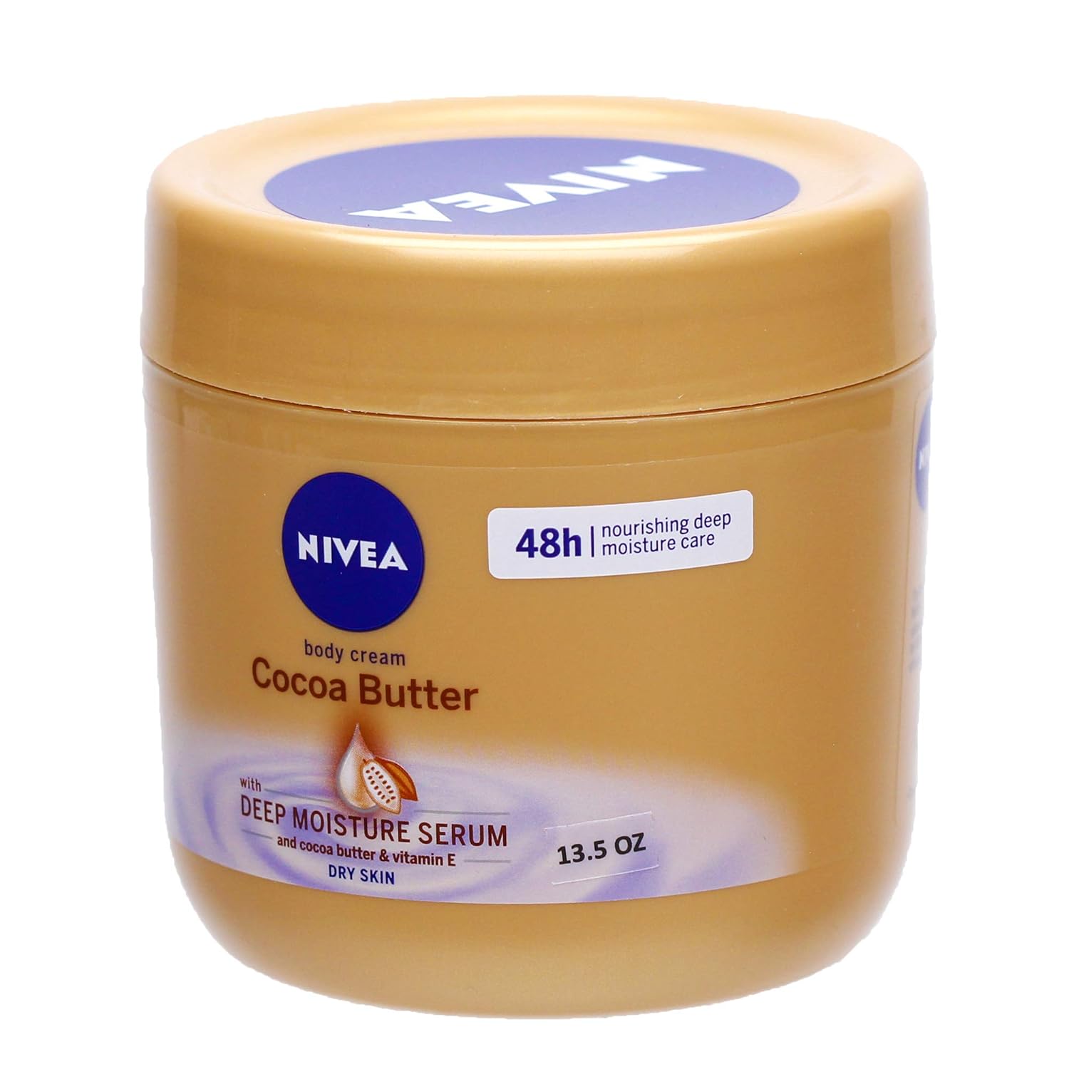 Nivea Body Cream for Dry Skin, 48 Hour Moisture, Cocoa Butter - 13.52 Fl Oz / 400 mL