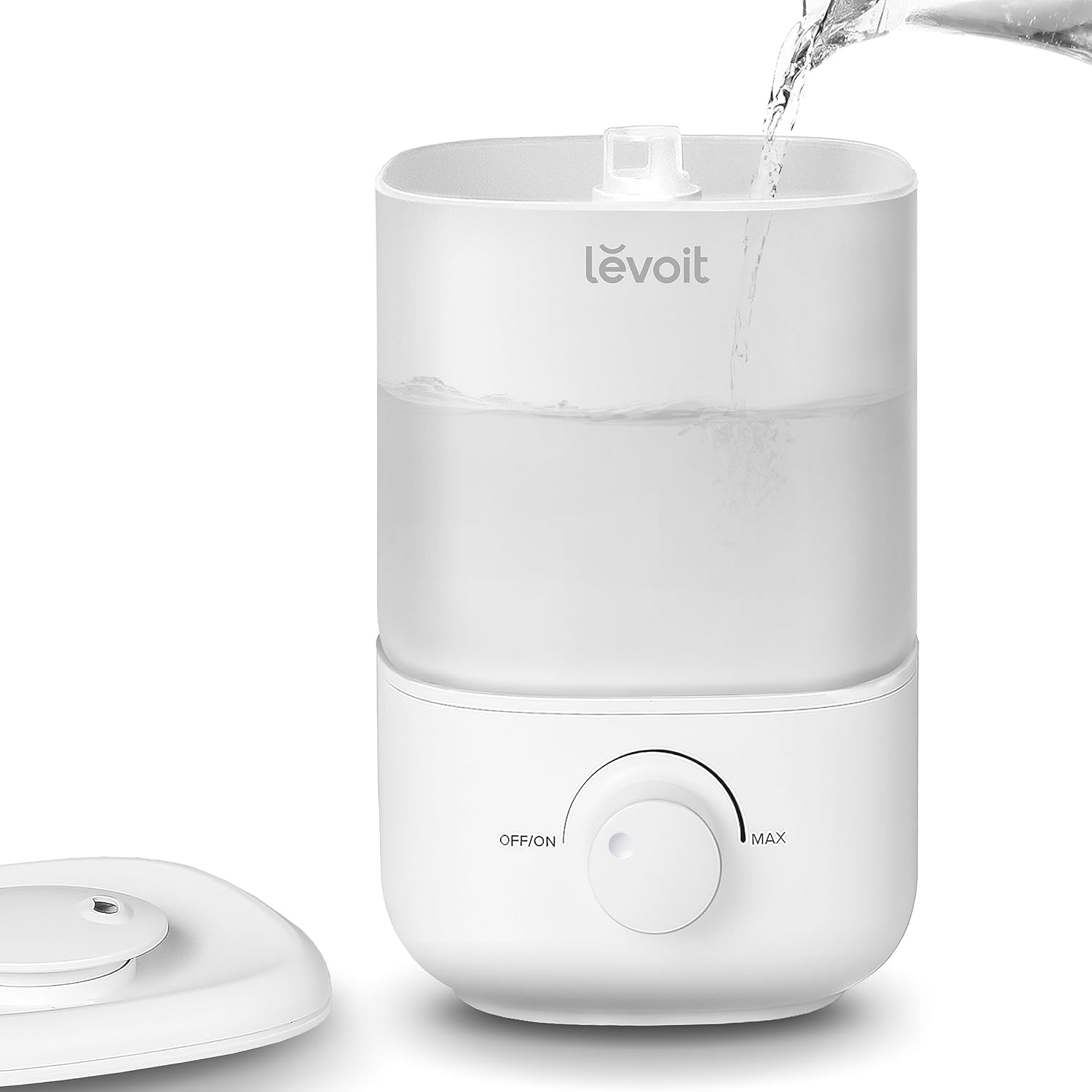 LEVOIT Humidifier for Bedroom, Ultra-Quiet 26dB, Easy to Fill & Clean, Cool Mist Air Humidifier for Home, Baby Nursery & Plants with 360° Rotation Nozzle, Auto Shut-off and Top Fill, Up to 25H