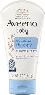 Aveeno Baby Eczema Therapy Moisturizing Cream, Natural Colloidal Oatmeal & Vitamin B5, Baby Eczema Cream for Dry, Itchy, Irritated Skin Due to Eczema, Paraben- & Steroid-Free, 5 fl. oz