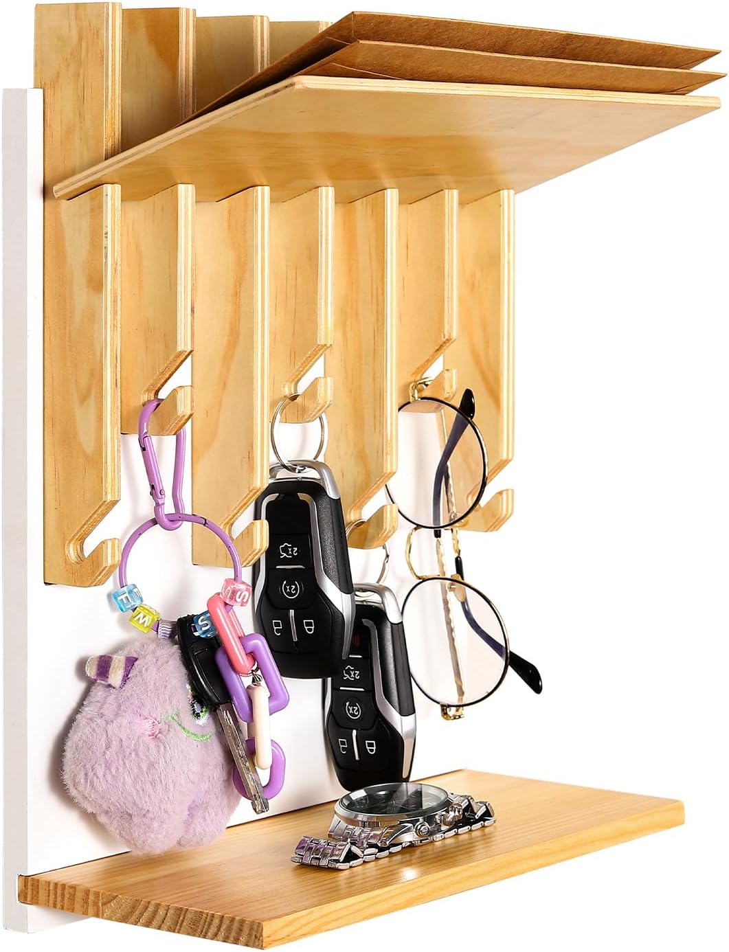 Key and Mail Holder for Wall. Key Holder Wall Mount with 7 Hooks. Key Holder for Wall with Shelf. Mail Organizer Wall Mounted. Decorative Key Hanger Wall Mount. Key Rack Wall Mount