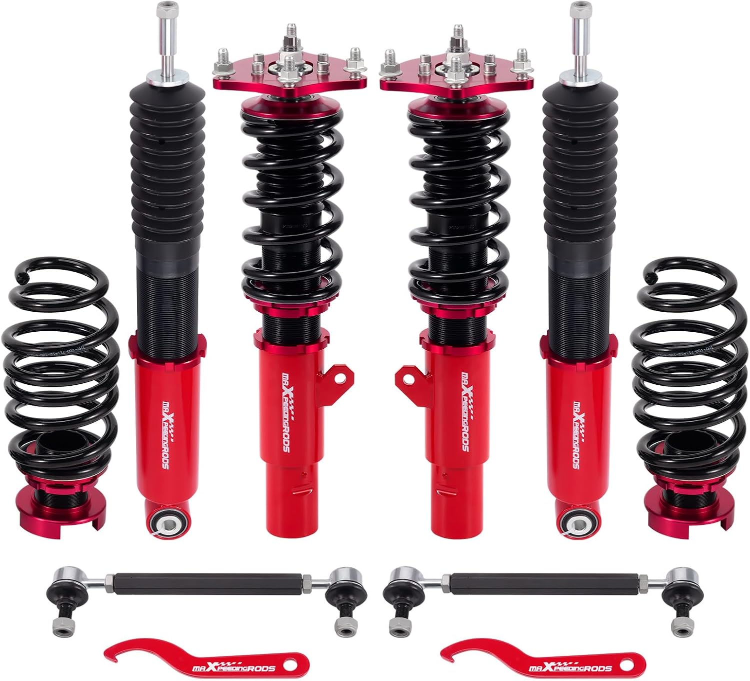 maXpeedingrods Coilovers for Honda Civic Coupe Sedan 2016-2021 | Height Adjustable Coilovers Suspension Kit, Preset Damping Shock Absorber Struts, Lowering Kit Red
