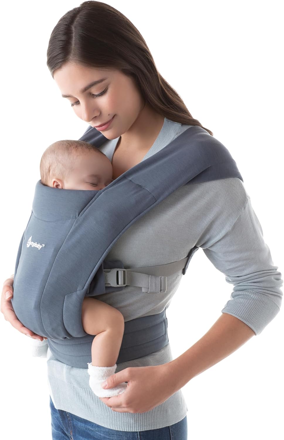 Ergobaby Embrace Baby Carrier for Newborns from Birth, Extra Soft & Ergonomic with Head Support, Oxford Blue