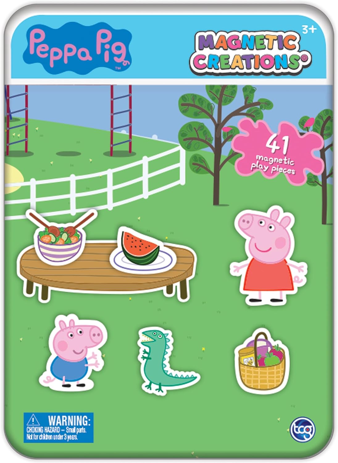 TCG Toys Magnetic Creations Tin: Peppa Pig - Creative Storytelling Playset, 40 Pop-Out Magnets, Beautiful Play Scene, Mix & Play Toy, Kids-Toddlers Ages 3+