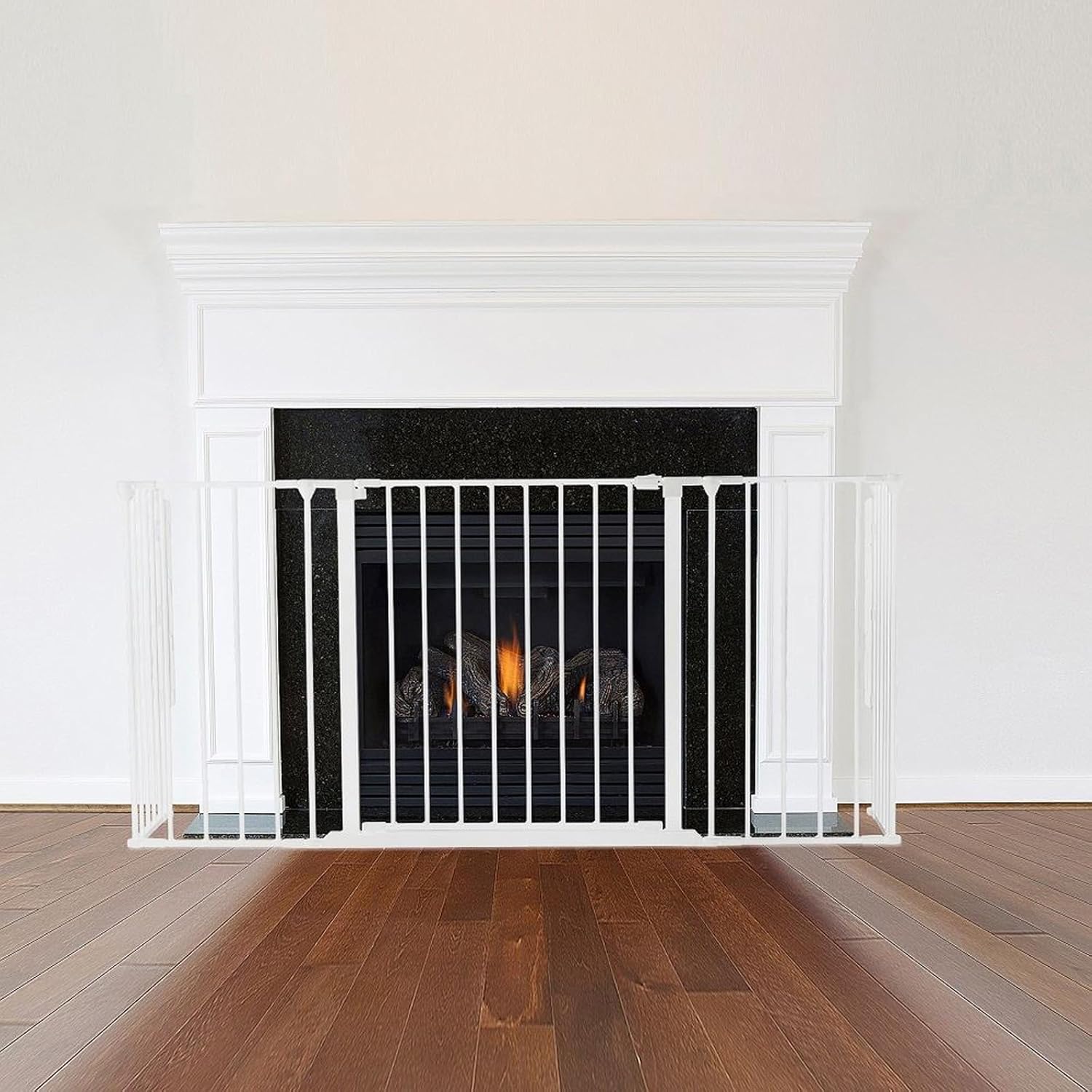Safetots Multi Panel Fire Surround, 51cm Deep x 164cm Wide, White, 70cm Tall, Child and Pet Fire Safety, Baby and Toddler Fire Guard, Safety Barrier for Fireplaces, Easy Installation