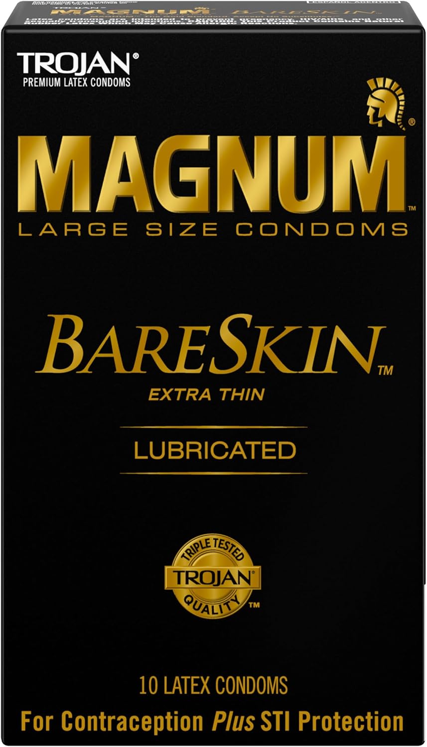 TROJAN MAGNUM Bareskin Large Size Condoms, Bareskin Condoms, TROJAN Condoms, 10 Count