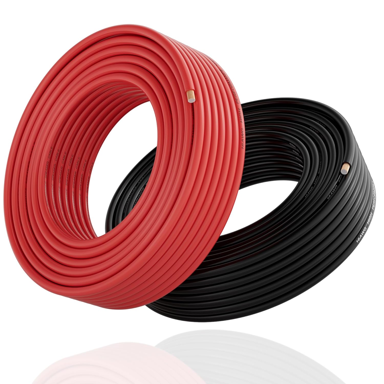16 Gauge Wire (2-Pack Red/Black Each 25FT), 16AWG CCA, Low Voltage Automotive Primary Harness Wire for Battery, Car Audio, Remote Trailer, Security Alarm, Hook Up Electrical Wires for DIY DC