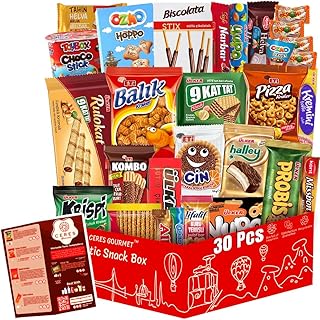 International Snack Box, 30 Pcs Premium Foreign Rare Snack Food Gifts with Suprise Item,European Snacks for Adults and Kids for Easter Day