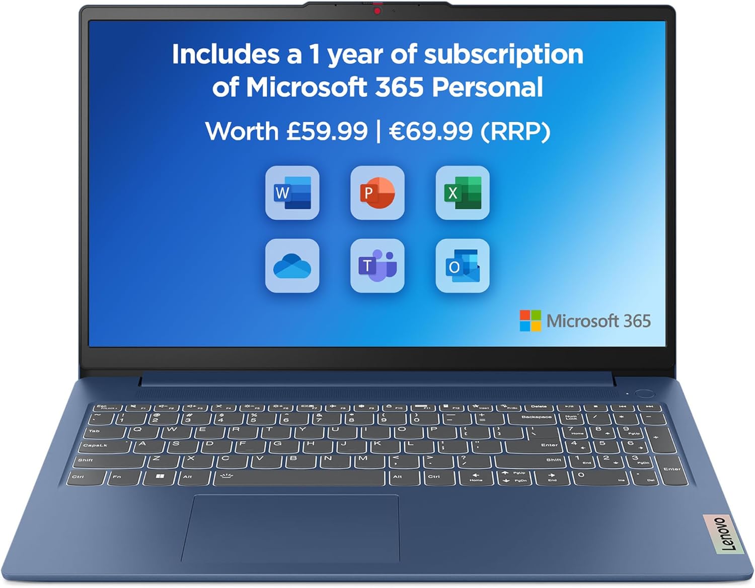 Lenovo IdeaPad Slim 3 16 Inch WUXGA Laptop - (Intel Processor U300, 4GB RAM, 128GB SSD, Windows 11 Home in S mode) - Abyss Blue