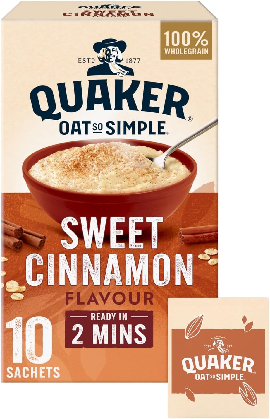 Quaker Oat So Simple Sweet Cinnamon Porridge, 10 x 33 g