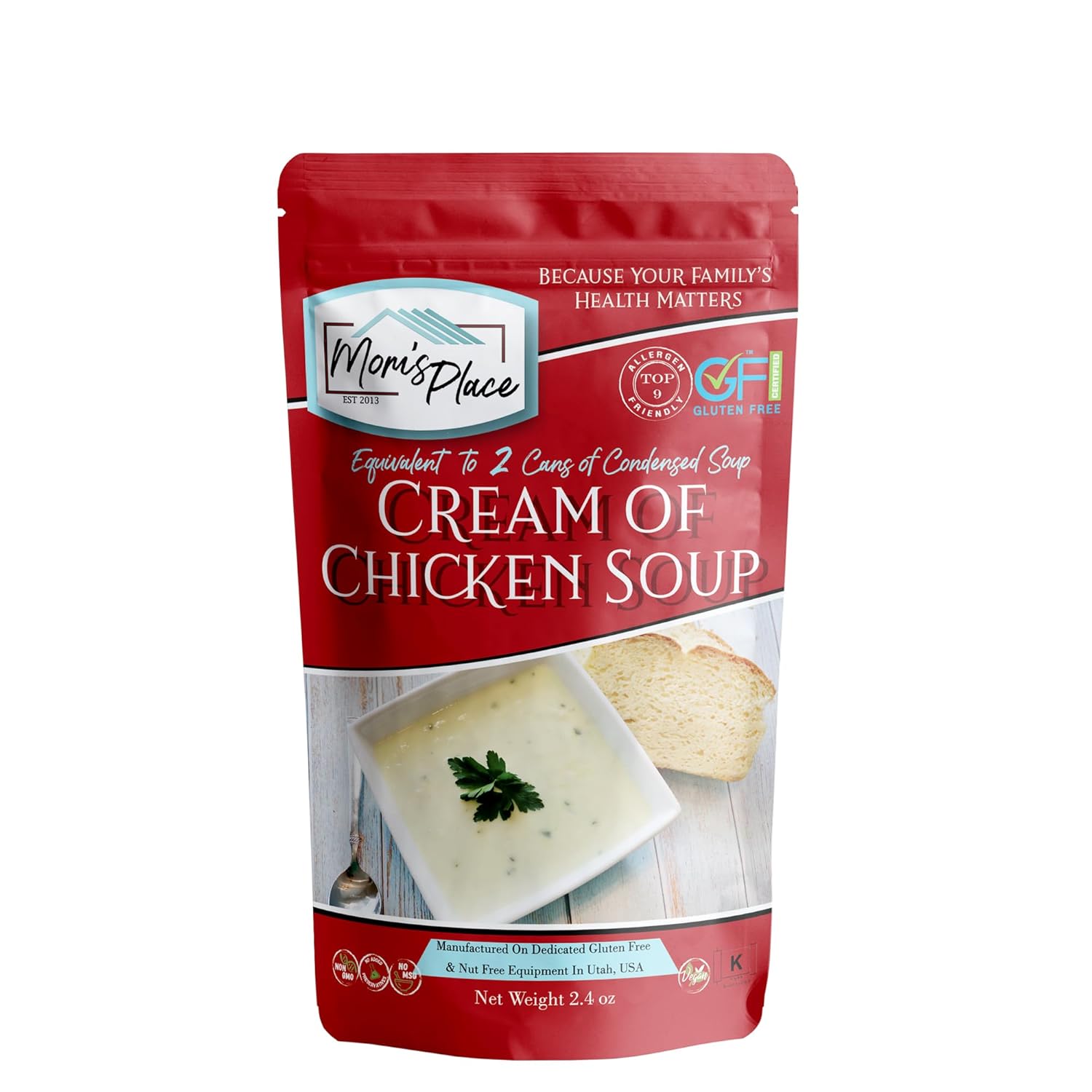 Mom's Place Gluten-Free Cream of Chicken Soup Mix, Vegan, Dairy Free, 2.4oz
