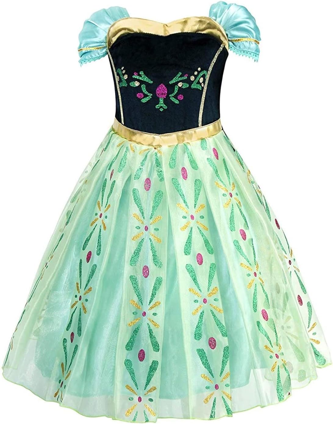 Green Girls Cosplay Dance Dress Princess Costume