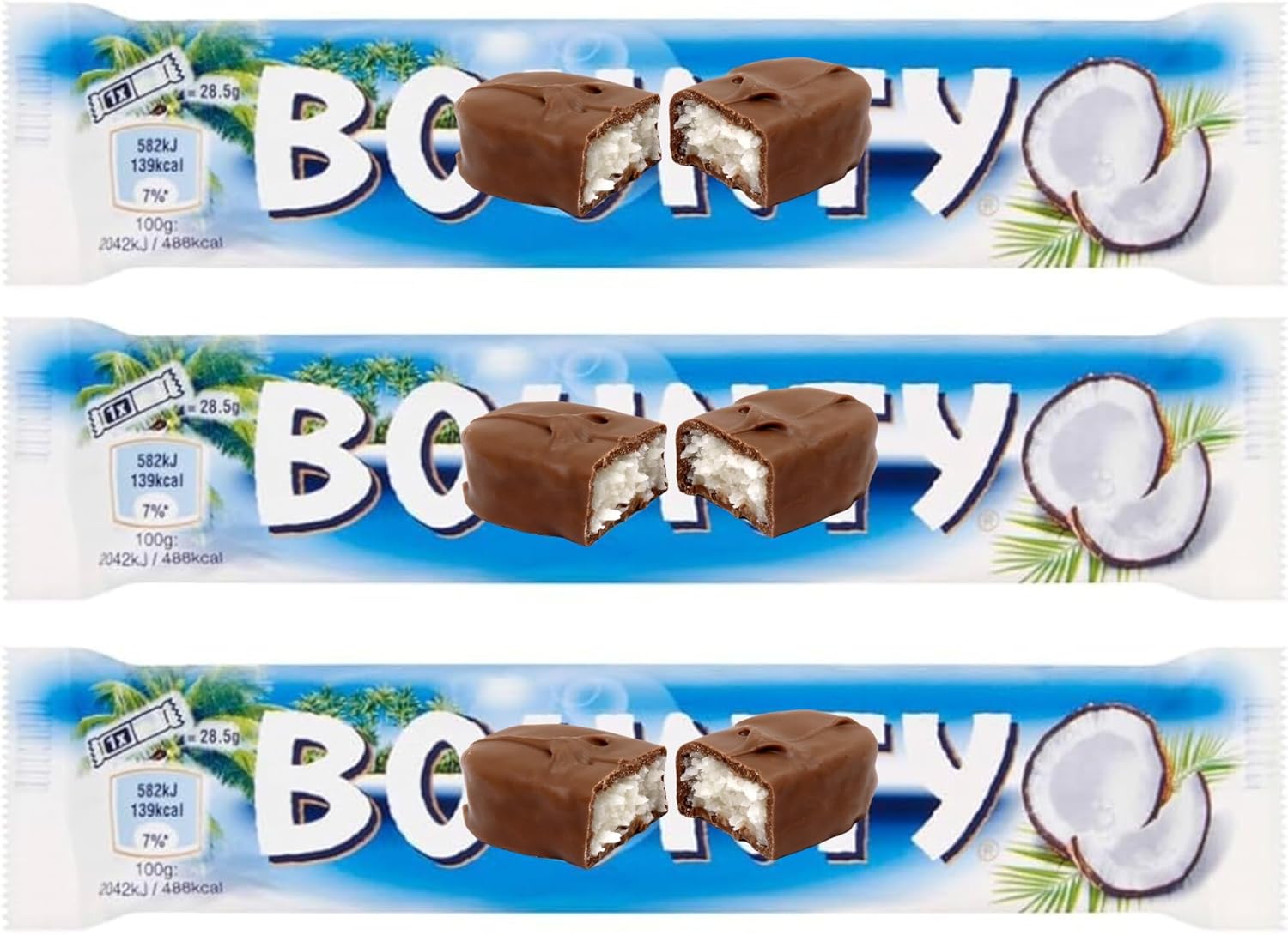 Credo Gifts Chocolate Bar Bundle With Bounty Coconut & Milk Chocolate Snack Bar Duo 57g (3 Pack)
