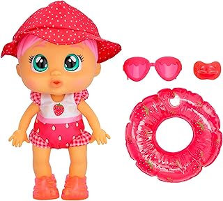 Cry Babies Fun n' Sun Ella 10" Baby Doll with a Strawberry Themed Swimsuit Plus 6 Accessories - Ages 18+ Months