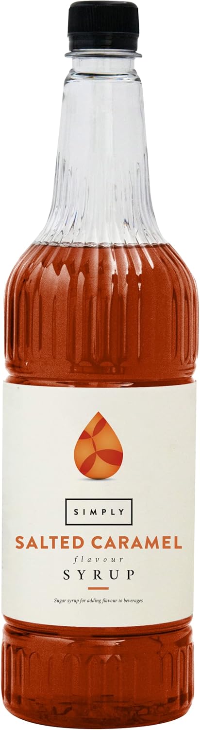 Simply Salted Caramel Syrup, Vegan & Nut Free Flavoured Syrup for Coffee, Cocktails & Baking (1 Litre)
