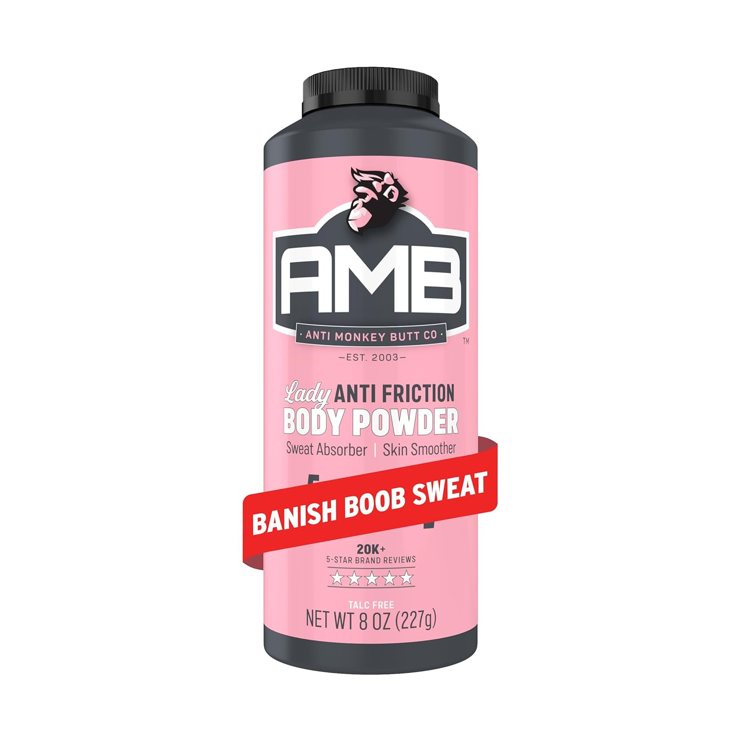 Anti Monkey Butt Body Powder for Women, Talc Free Anti Chafing and Sweat Absorbing Feminine Powder with Clamine to Fight Friction and Support Smooth Skin, Hypoallergenic Formula, 8 oz