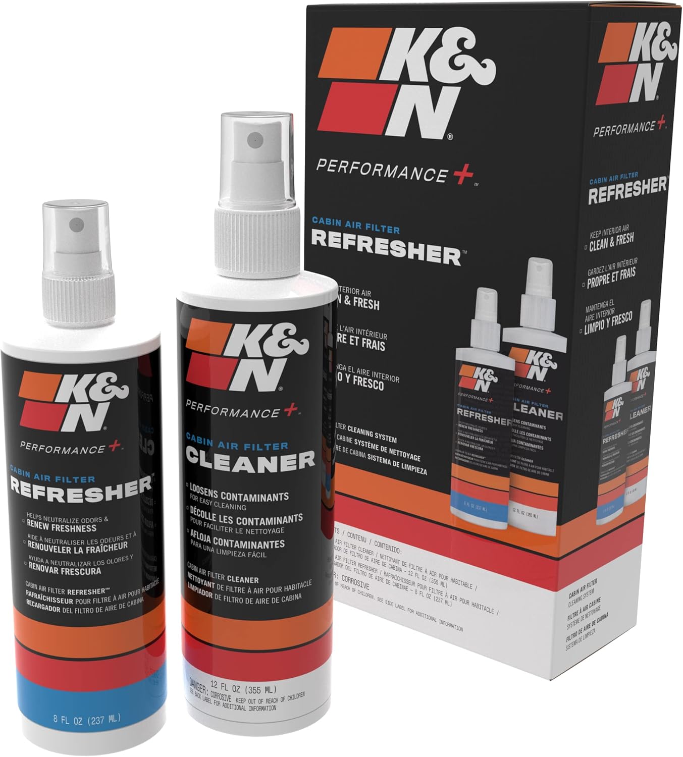 K&N Cabin Filter Cleaning Kit: Spray Bottle Filter Cleaner and Refresher Kit; Restores Cabin Air Filter Performance; Service Kit-99-6000