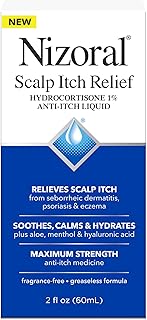 Nizoral Scalp Itch Relief Liquid—Relieves Scalp Itch and Soothes, Calms and Hydrates with Maximum Strength Anti-Itch Medicine (Hydrocortisone 1%), 2 Fl Oz