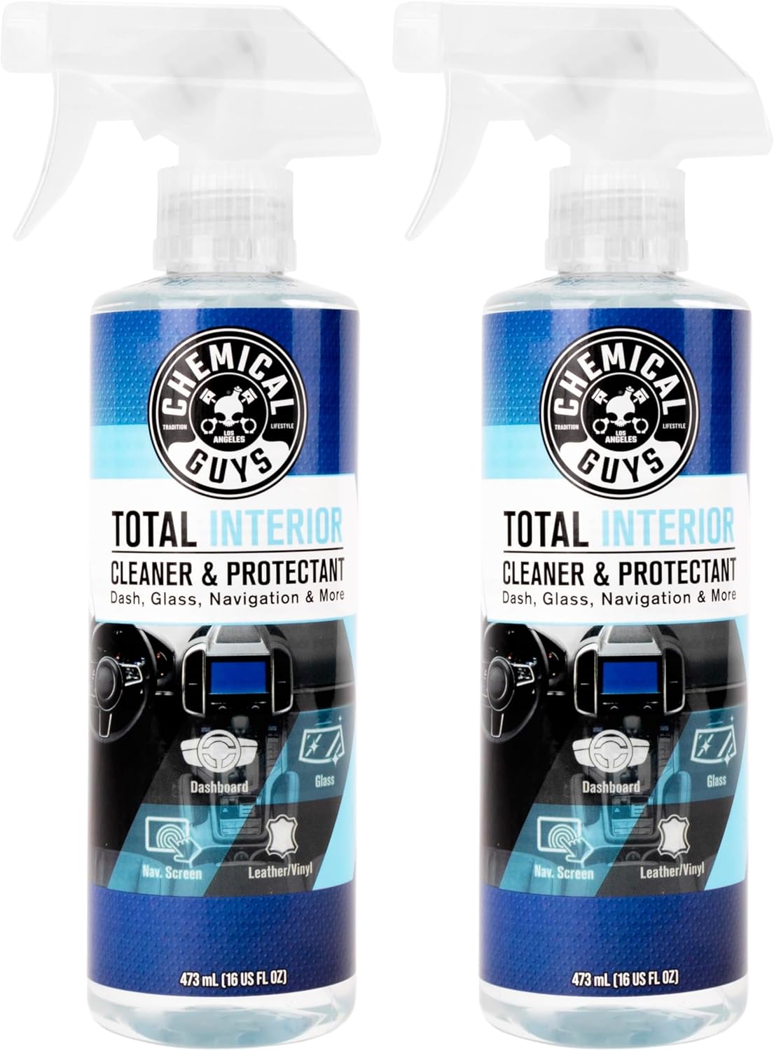 Chemical Guys SPI22016 Total Interior Cleaner and Protectant, Safe for Cars, Trucks, SUVs, Jeeps, Motorcycles, RVs & More, 16 fl oz (Pack of 2)