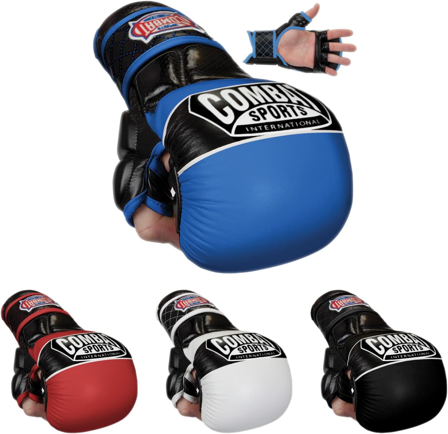 Combat Sports Max Strike MMA Training Gloves, Open Palm Fingerless Gloves for MMA, Muay Thai, and Kickboxing