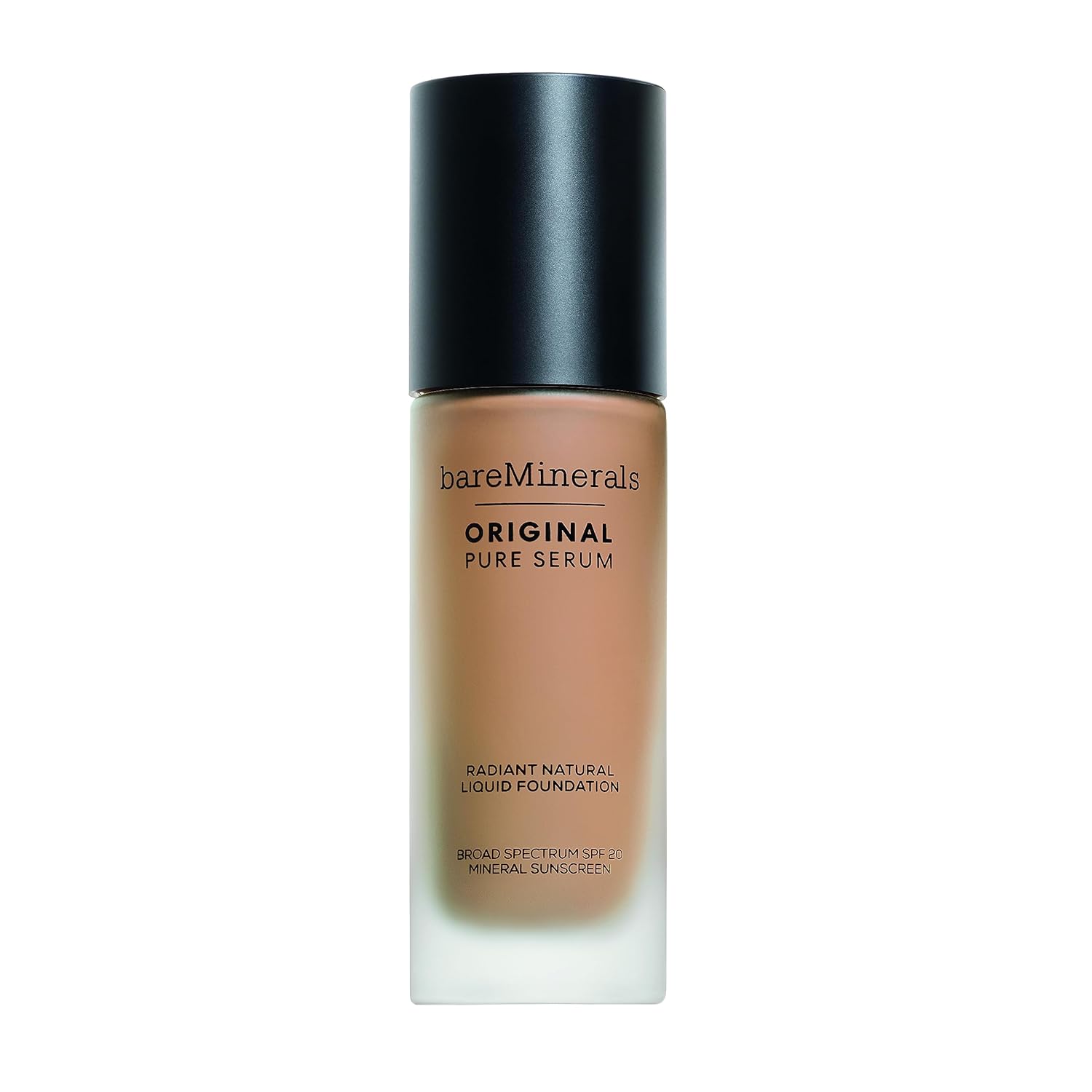 bareMinerals Original Pure Serum Radiant Natural Liquid Foundation Mineral SPF 20, Hydrating Skin Tint, Dewy Finish, Lightweight, Medium Coverage, Non-Comedogenic, Vegan