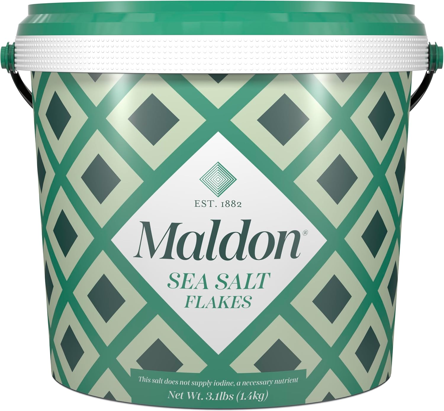 Maldon - Sea Salt Flakes 1.4kg Tub - Unique Pyramid Shaped Salt Flakes, Perfect for a Wide Range of Dishes, Hand-Harvested for Four Generations