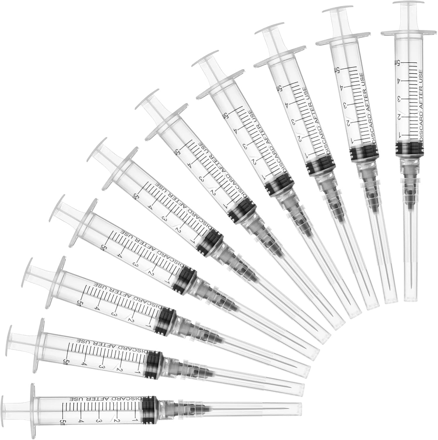 5ml Syringe with 22Ga 1.5Inch Needle, Individual Package, Pack of 100