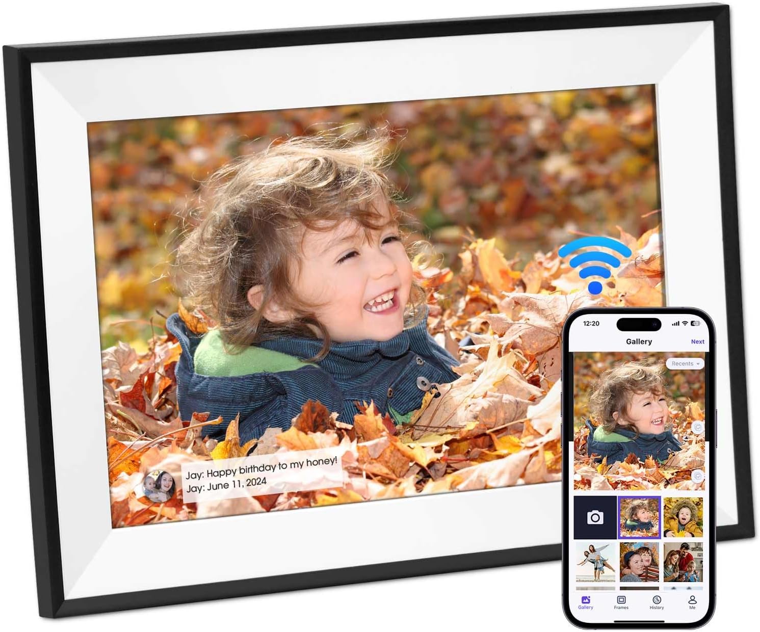 Ekasoco WiFi Digital Photo Frame 10.1 Inch, Digital Photo Frame 1280x800 IPS Touchscreen Photo Frame Digital with 32GB Memory, Auto-Rotate, EasySetup, Share Photos & Videos Anywhere via Uhale APP