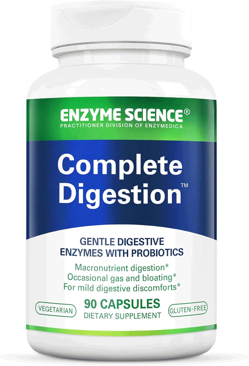 Enzyme Science - Complete Digestion, Full Support for Digestive Health and Help Reducing Gas, Bloating, Indigestion, and Irregularity with 125 Billion CFU Probiotics, Vegetarian, 90 Capsules
