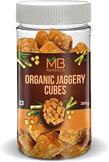 MB Herbals Jaggery Cubes 10.5 oz / 300g | Unrefined Organic Jaggery Cubes | No Chemicals & No Preservatives